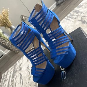 Royal Blue Heeled Sandals